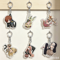 6cm Magical Girl Raising Project Anime Q-style Acrylic Pendant Keychains cartoon character bag charm Gifts For Friends