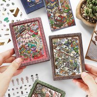 Forest treehouse 3D photo frame Landscape Sticker DIY Pocket Cabin Scene Halloween Children's Toys gifts