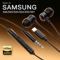 Type C Wired Headphones HiFi Stereo Surround Sound Earphones Music Headset For Samsung Galaxy S25 S24 S23 S22 S21 Xiaomi Realme