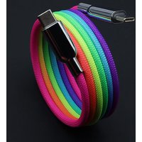 Pink Braided Type-C to Type-C Fast Charging Cable 240W PD Charger Cord for iPhone 15 MacBook Samsung Data Cable