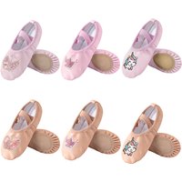 Girls Ballet Shoes PU Split-Sole Crossed Gymnastics shoes Cute Pattern Perfect for stage performances
