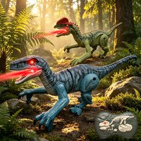 2.4GHz Remote Control Dinosaur Toys, Walking Robots Model with Lights and Sound for Kids Gifts