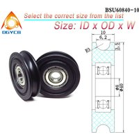 2pcs Delrin POM 8x40x10 MM U Type Groove Bearing Wheel BSU60840-10 8 MM Bore 40 MM Diameter Nylon Track Guide Roller Pulley