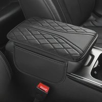 1pc Car Armrest Pad with Storage Bag PU Leather Car Elbow Pad Car Center Console Armrest Box Cushion Auto Armrests Storage Pad