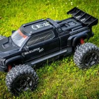 ARRMA 1/7 Big Rock RC Monster Truck Body Protection Kit – Rear Arm Mud Guards, Roof Anti-Skid Plate, Spoiler Wing Upgrade