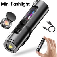 Mini Outdoor Flashlight Type C Rechargeable LED Magnetic Torch with Hat Clip Waterproof Keychain Lamp Ideal for Camping