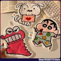Cartoon Anime Crayon Shin Chan Towel Hanging Type Embroidery Water Uptake Coral Fleece Wiping Cloth Shower Room Supplies