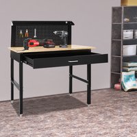 Adjustable Height Workbench Work Bench Table 907.18kg/2000lbs Load with Drawer+Pegboard