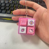 Hot Hello Kitty LED Light Fidget Toy Keychain, Cute Mini Keyboard Press Pendant, Kawaii Cartoon Bag Charm Stress Relief Gift