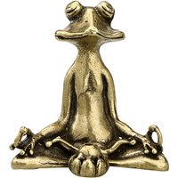 Vintage Brass Meditation Zen Buddhist Frog Statue Trinket Copper Animal Sculpture Incense Burner Home Desk Decoration Tea Pet