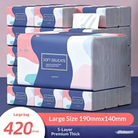 420-Sheet Pack of Disposable Napkins: Household Toilet Paper, Handkerchiefs, Soft and Thickened, Bulk Pack of Tissue Paper