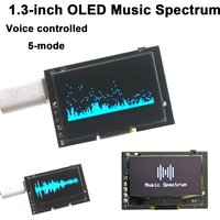 Voice Controlled Audio Spectrum Music Rhythm Light 1.3“ Inch OLED Display 5-Mode Ambient Lights Effects lamp TYPEC USB Powered