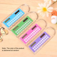 【 Random 1pc】10cm Ruler Mini Calculator Ultra-thin Solar Energy Multifunction Calculator for Children School Office Supplies
