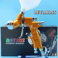 GTl Pro Yellow Carving Spray Gun LITE TE20/T110 1.3/1.8mm Nozzle 600ml Cup LVMP Used for House Decoration.