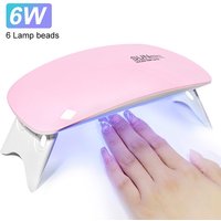Mini 6W UV LED Nail Lamp Portable 6 LED Beads Gel Polish Dryer with USB Cable 45s/60s Timer Manicure Curing Light for Home Salon
