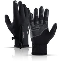 AliExpress Fezrgea Autumn Winter Outdoor Sports Plush Insulation Touchscreen Skiing Cycling Cold Resistance Bicycle Motorbike Gloves Men Black