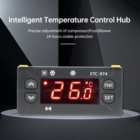 ETC-974 Intelligent Digital Display Temperature Controller DC12V/24V AC110V/220V Precise Adjustment Compressor/Frost/Fan