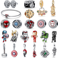 Charms 925 Silver Disney Spider-Man Charms Beads Fit 3mm Original Bracelet Necklace Womens DIY Fine Jewelry Gift Hot Sale