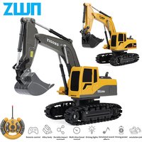 ZWN 2.4G 6/5CH Remote Control Excavator RC Model Car Toy Professional Alloy Plastic Simulation Construction Vehicle For Kid Gift