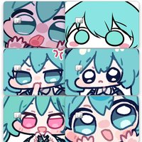 Hatsune Miku Kawaii Expression Card Sticker Student Exquisite Girl Water Proof Chip Patch Diy Props Bus Campus Bank Card Gift