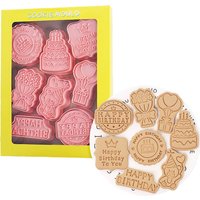 8pcs/set Happy Birthday Theme Cookie Cutters 3D Bear Flower Balloon Biscuit Mold Cookie Stamps Baking Pastry for Birthday Party