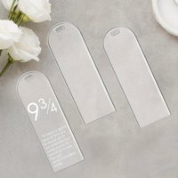 20pcs/set 10pcs Bookmarks 10 White Ribbons Clear Acrylic Blank Plastic Craft Bookmarkers with Hanging Holes for DIY Projects