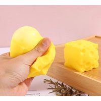 Soft Cheese Squeeze Toy Novelty Bouncing Sensory Fidget Cube for Stress Relief Relaxation Focus Training Fun Squeeze Toy