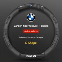 For BMW M X1 X2 X3 X4 X5 X7 E36 E39 E46 E60 E70 E87 E90 Car Anti-Slip Carbon Fiber Texture+Suede Type Car Steering Wheel Cover