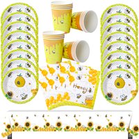 Bumble Bee Party Decorations Party Plates Napkins Cups for What Will It Bee Gender Reveal Supplies Bee Birthday Baby Shower Gift