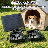 Dual Fan Solar Exhaust Kit Solar Panel Ventilation Cooling Fan for Chicken Coop Greenhouse Pet House Shed Outdoor Airflow System