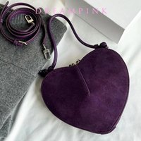 Luxury Suede Leather Heart Handbag Elegant Vintage Love Heart Women Shoulder Bag 2026 Fashion Trend Party Evening Top Handle Bag