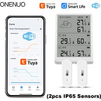 New Tuya WiFi Weather Station Thermohygrometer Gateway&2/4/6/8/10 pcs Outdoor IP65 Waterproof 433mhz Temperature&Humidity Sensor