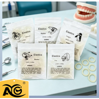 AG 100pcs dental yellow elastomer latex rings, braces, dental rubber bands, non-toxic material 3.5OZ dental rubber bands