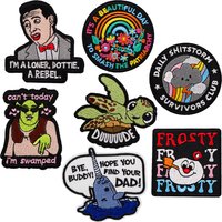 Cartoon Quotation Patch Embroidered Patches On Clothes Iron On Patches For Clothing DIY Patch Stickers Gifts for Friend
