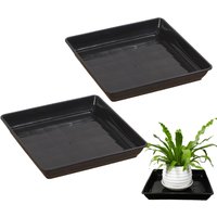 Plant Trays for Pots 2 Pieces Square Planter Drip Dish Flower Pot Water Saucers for Gardening Seeding Germinating Interior