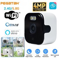 Mini Window Camera 4MP Wifi Security Camera Indoor Cam for Home Security Color Night Vision Motion Detection 24/7 Recording