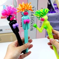 Cartoon Plush Big Mouth Boxing Stress Relief Pen Funny Creative Ballpoint Pen Novelty Office Supply Fidget Toy Stress Reliever