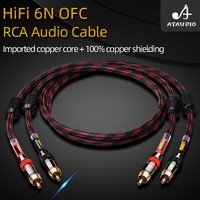 ATAUDIO HiFi RCA Audio Cable Hi-end Premium Stereo Audio SPDIF 2RCA to 2RCA Male Subwoofer Cable for DVD Speaker TV Amplifier
