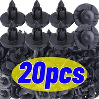 20/10pcs Car 8mm Hole Plastic Rivets Fastener Push Clip Black Auto Vehicle Door Trim Panel Retainer Fastener Car Accessories
