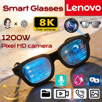 Lenovo 8K AI Smart Glasses AI Translation New 1200MP HD Camera Shooting Image Bluetooth Call Recording Music Smart Sunglasses