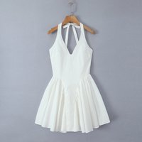 Summer dress 2024 women evening party mini dresses elegant white bodycon dress korean fashion ruffle halter tank dress backless