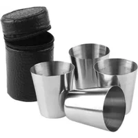 Cup Mug Mini Drinkware Glass Tiki Outdoor Travel Gifts Personalized Cups Kitchen Practical Steel Dining. Whiskey Pcs/set 4 Bar