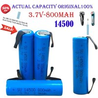 14500 3.7V Lithium Battery 800mAh for JJRC C2 D828 RC Car Parts RC Stunt Dump Truck Battery Toy Accessories + Nickel Sheet