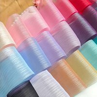 New 5M Pleated Chiffon Ribbon 6cm Wide DIY Bow Ribbon Tulle Yarn Wedding Party Supplies