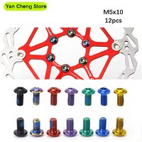 Mountain bike disc brake screws, alloy, disc, brake pads, screw T25M5*10, 12 pieces, bicycle accessories
