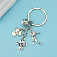 1pc Football Alloy Keychain Sports Metal Key Ring Purse Bag Backpack Car Charm Earbud Case Accessory Women Men Boys Girls Gift