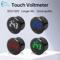 DC0-120V Digital Voltage Meter LED Display Voltmeter Circular for Battery Equipment Monitoring Reverse Connection Protection