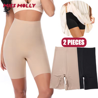 Anti Chafing Slip Kurze Frauen Hohe Taille Sicherheit Boyshort Unsichtbare Unter Kleid Nahtlose Unterwäsche Kühlen Glatte Kontrolle Panty 2PCS