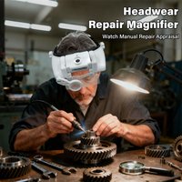 Headband Magnifying Glass LED Illuminated USB Rechargeable Glasses Loupe Watchmaker Repair Tool 1.5x 2x 2.5x 3x 3.5x 8