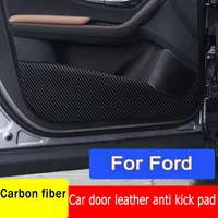 Carbon Fiber Leather For Ford Ranger T9 2023 2024 Car Accessories Door Anti-kick Pad Protector Mats Cover Sticker